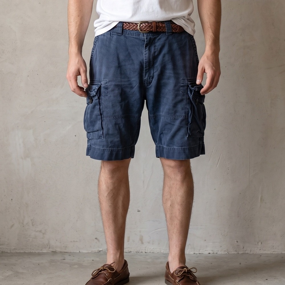 Vintage Polo Ralph Lauren Mens Classic Polo Chino Cargo Shorts 42 Blue Utility